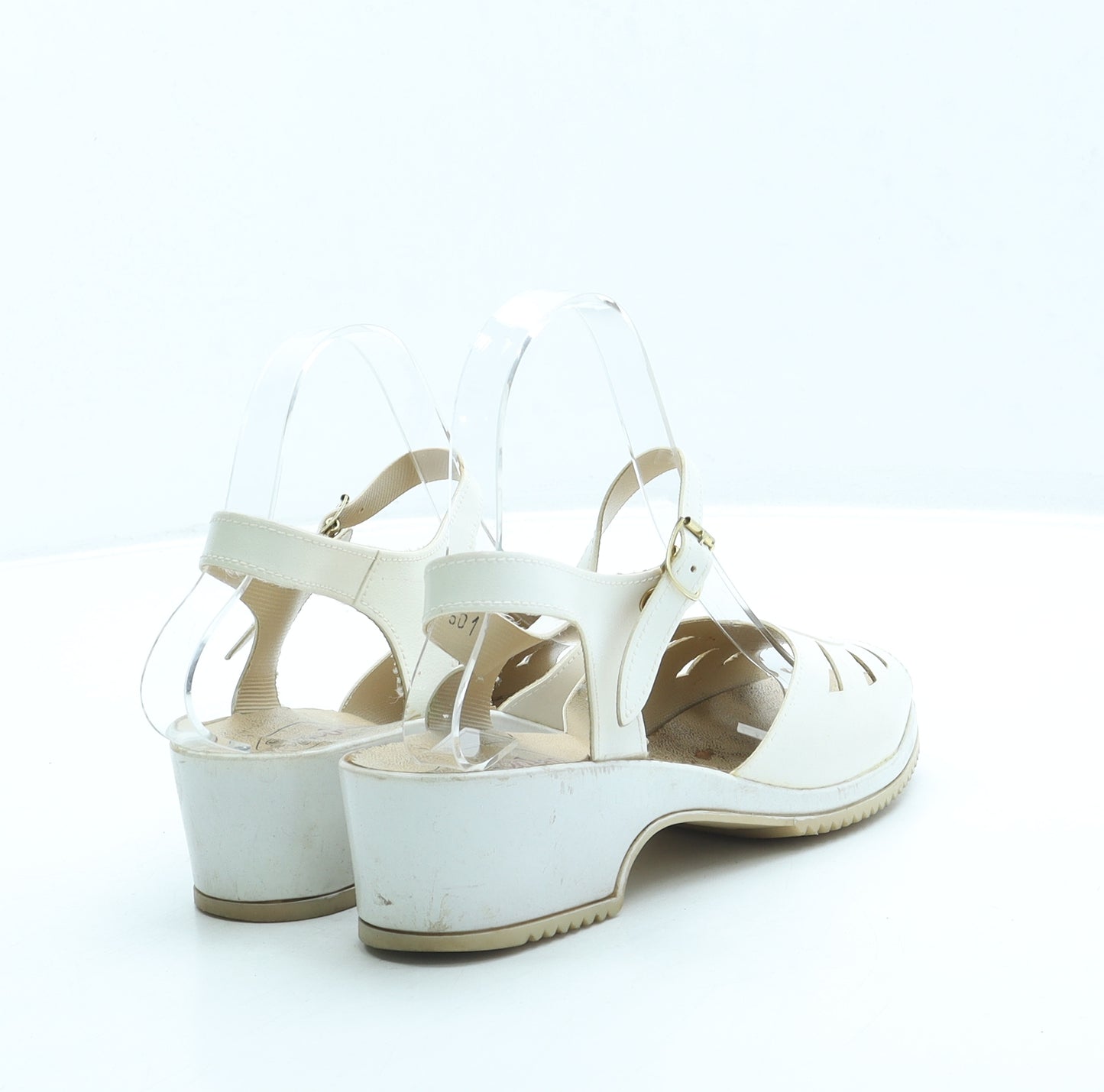 Solaria Womens White Leather Slingback Sandal UK 5 38