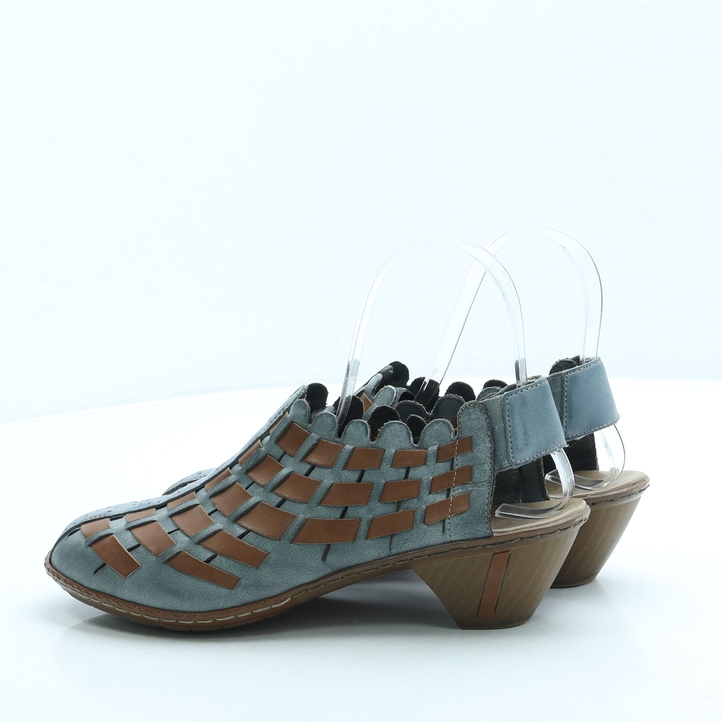 Rieker Womens Blue Leather Slingback Heel UK 6 39