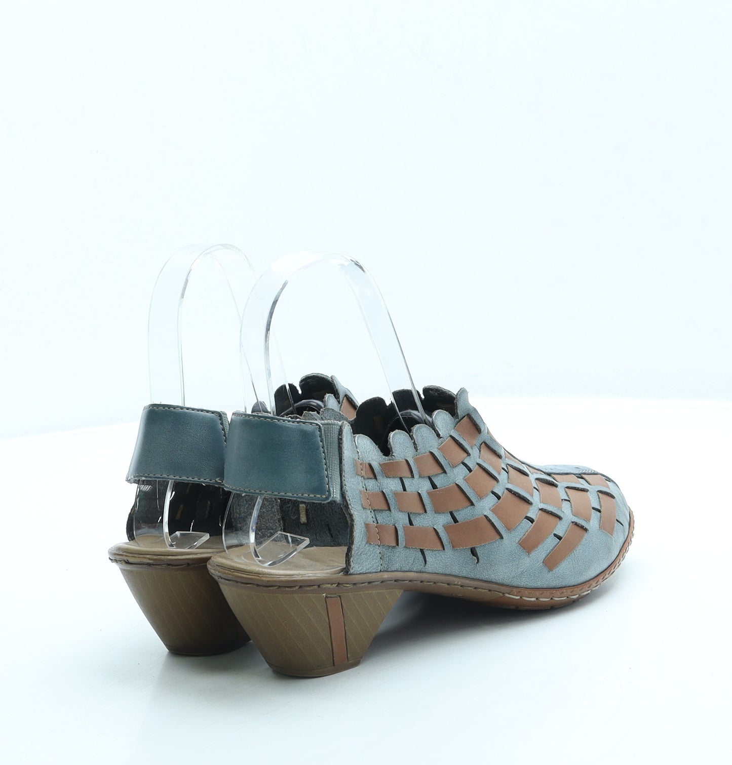 Rieker Womens Blue Leather Slingback Heel UK 6 39