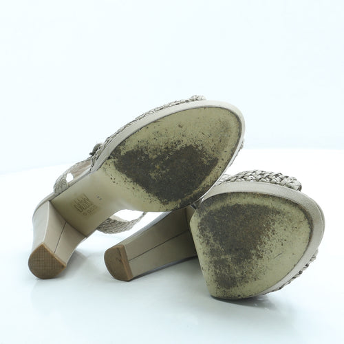 Bruno Premi Womens Beige Leather Slingback Heel UK 7 41