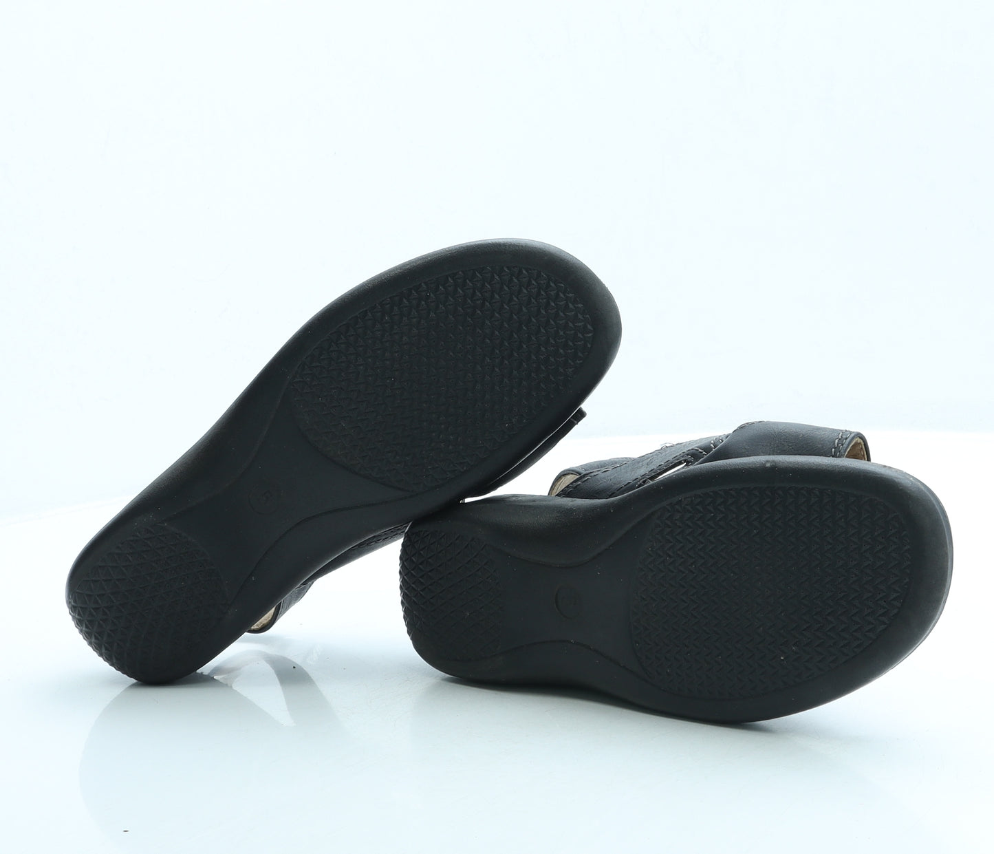 Cushion Walk Womens Black Leather Slingback Sandal UK 5