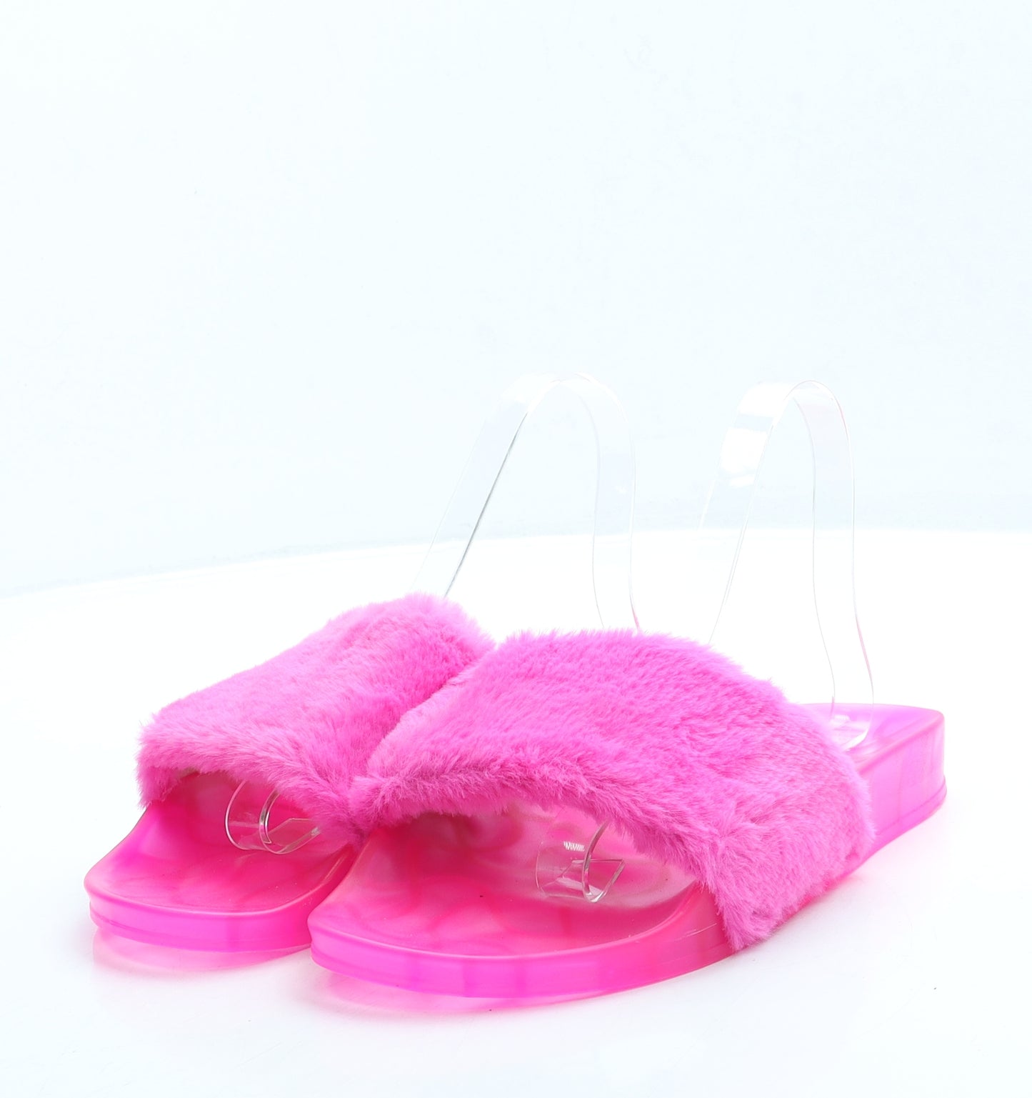 Cape Robbin Womens Pink Faux Fur Slip On Sandal UK 8 41