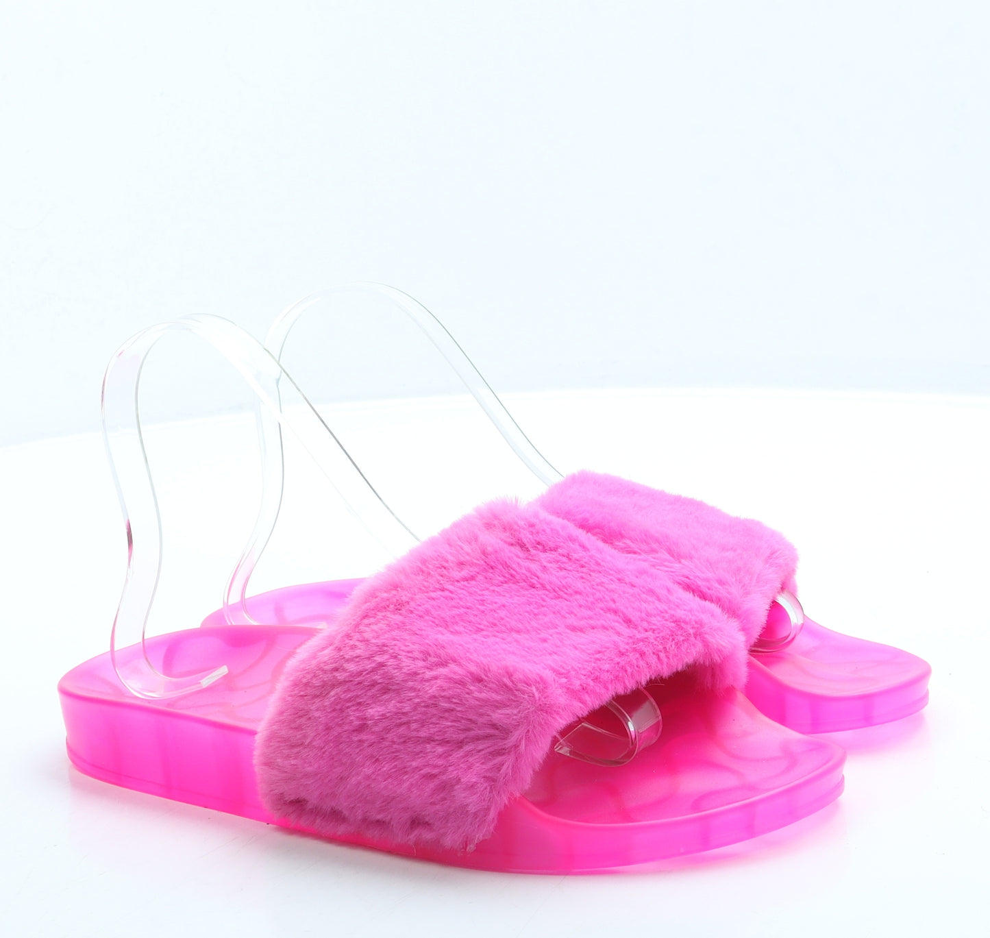 Cape Robbin Womens Pink Faux Fur Slip On Sandal UK 8 41