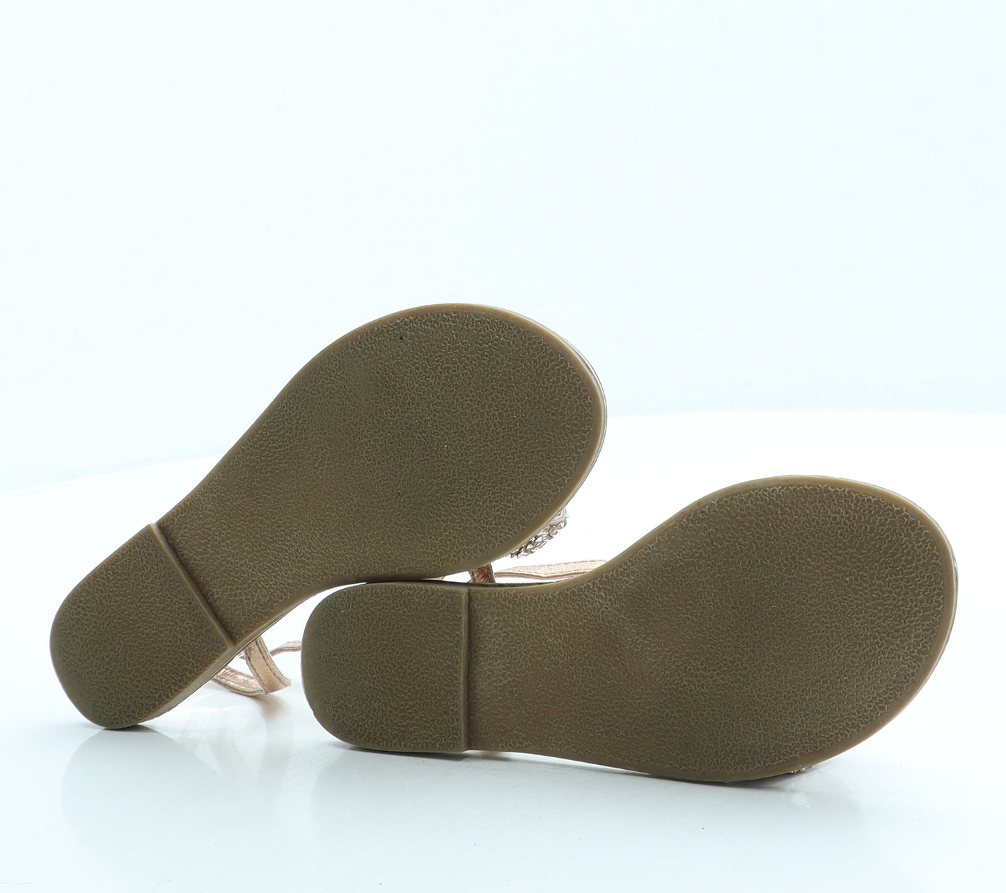 NEXT Girls Gold Leather Strappy Sandal UK 3