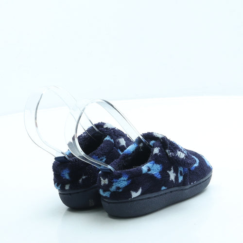 Preworn Boys Blue Geometric Polyester Slip On Slipper UK 4 20 - Rocket