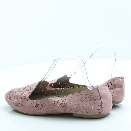 TU Womens Pink Geometric Polyester Flat UK 6 - Cut out detail