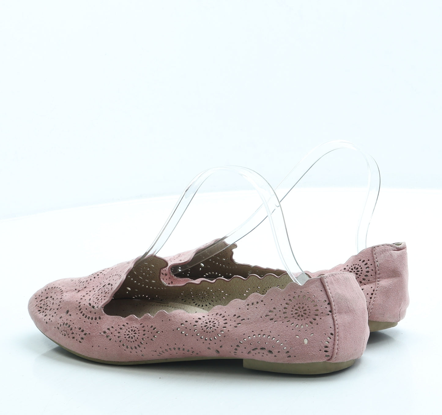 TU Womens Pink Geometric Polyester Flat UK 6 - Cut out detail