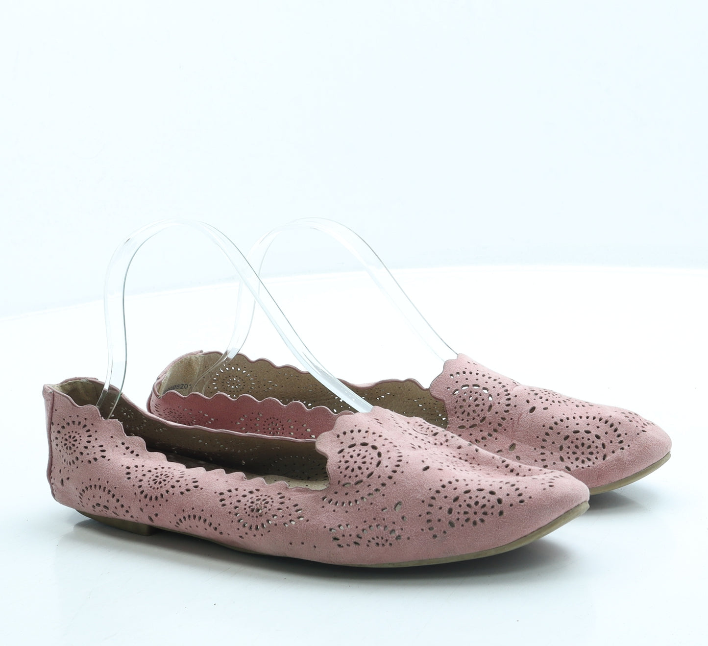 TU Womens Pink Geometric Polyester Flat UK 6 - Cut out detail