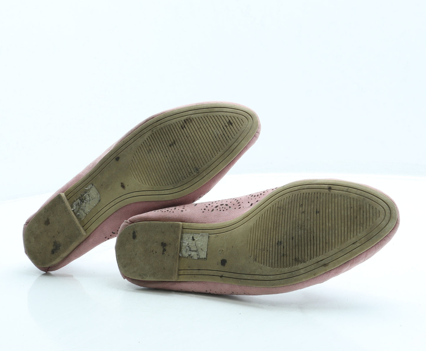 TU Womens Pink Geometric Polyester Flat UK 6 - Cut out detail