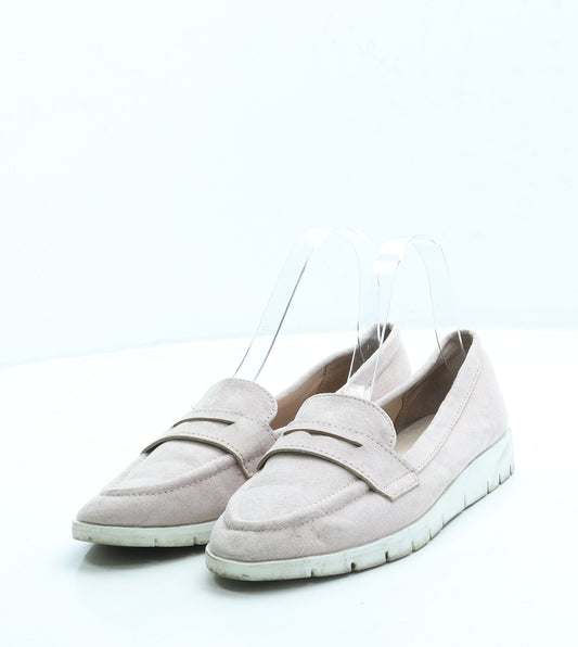 Primark Womens Pink Suede Loafer Flat UK 4 37