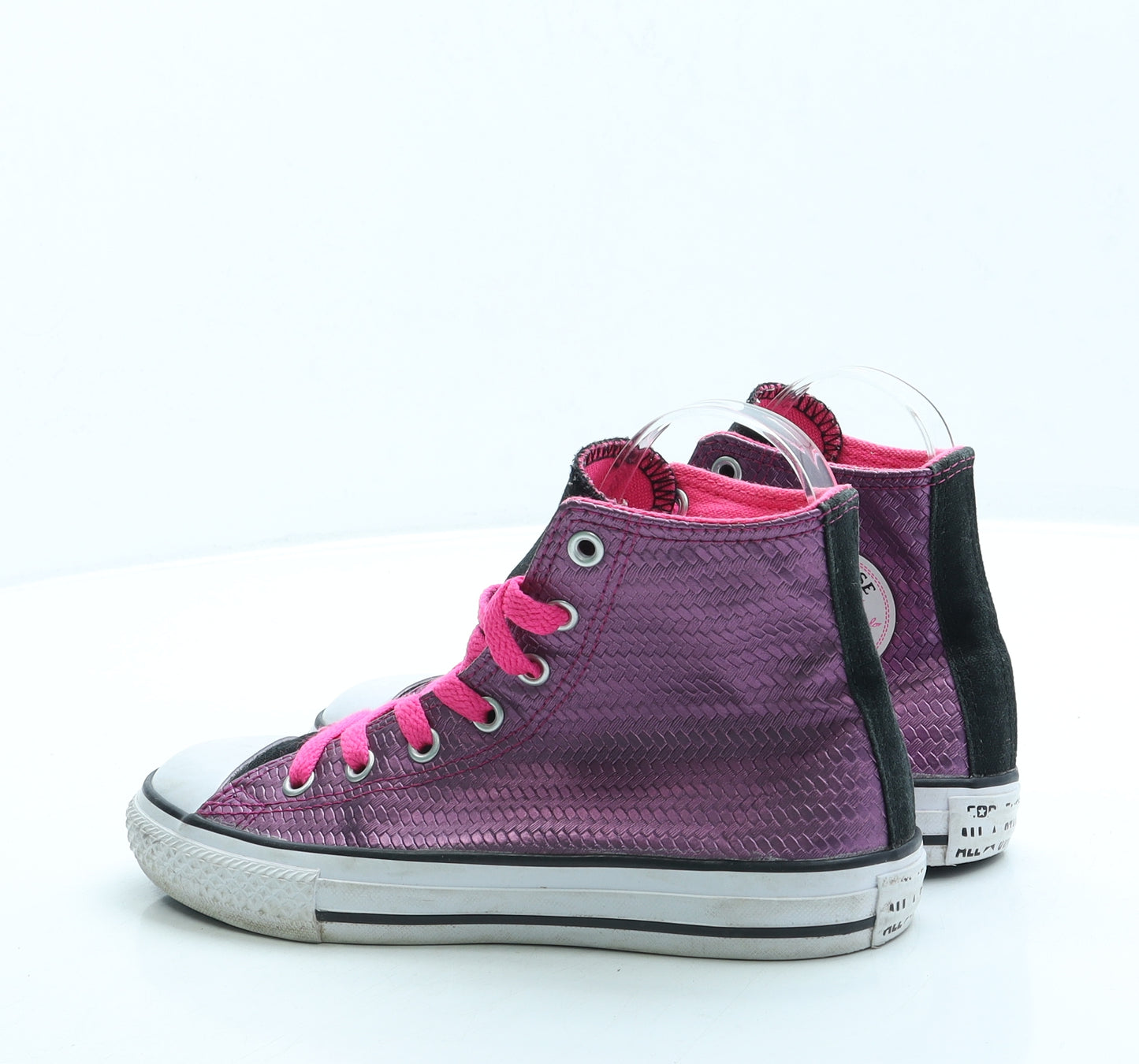 Converse Girls Purple Leather Trainer UK 2 34
