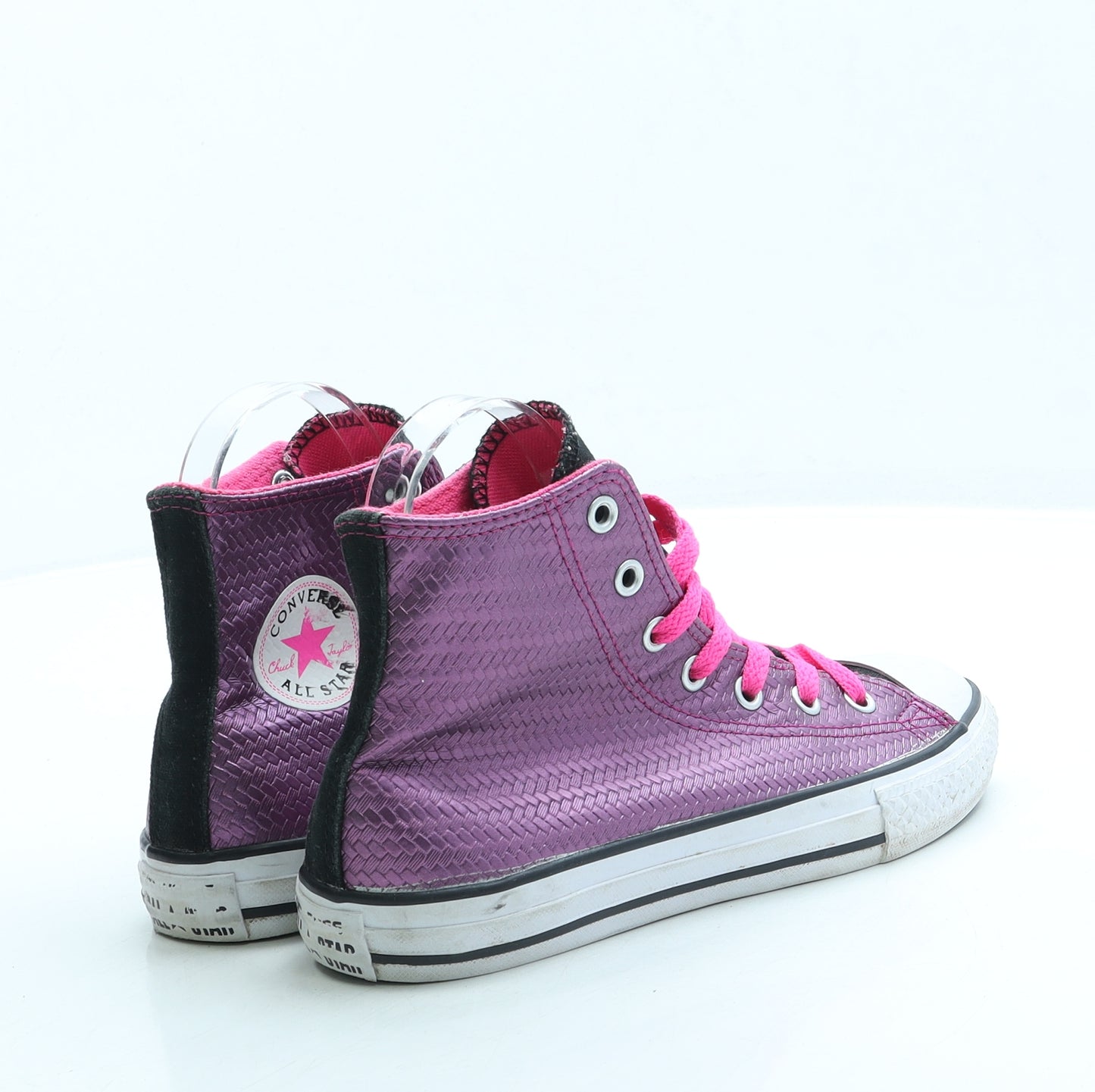 Converse Girls Purple Leather Trainer UK 2 34