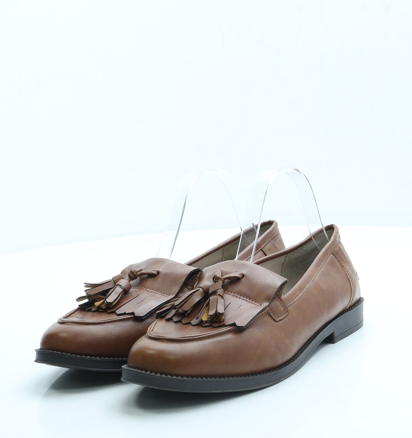 Primark Womens Brown Leather Loafer Flat UK 6 39 US 8