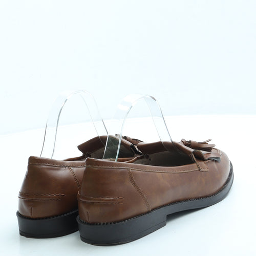 Primark Womens Brown Leather Loafer Flat UK 6 39 US 8