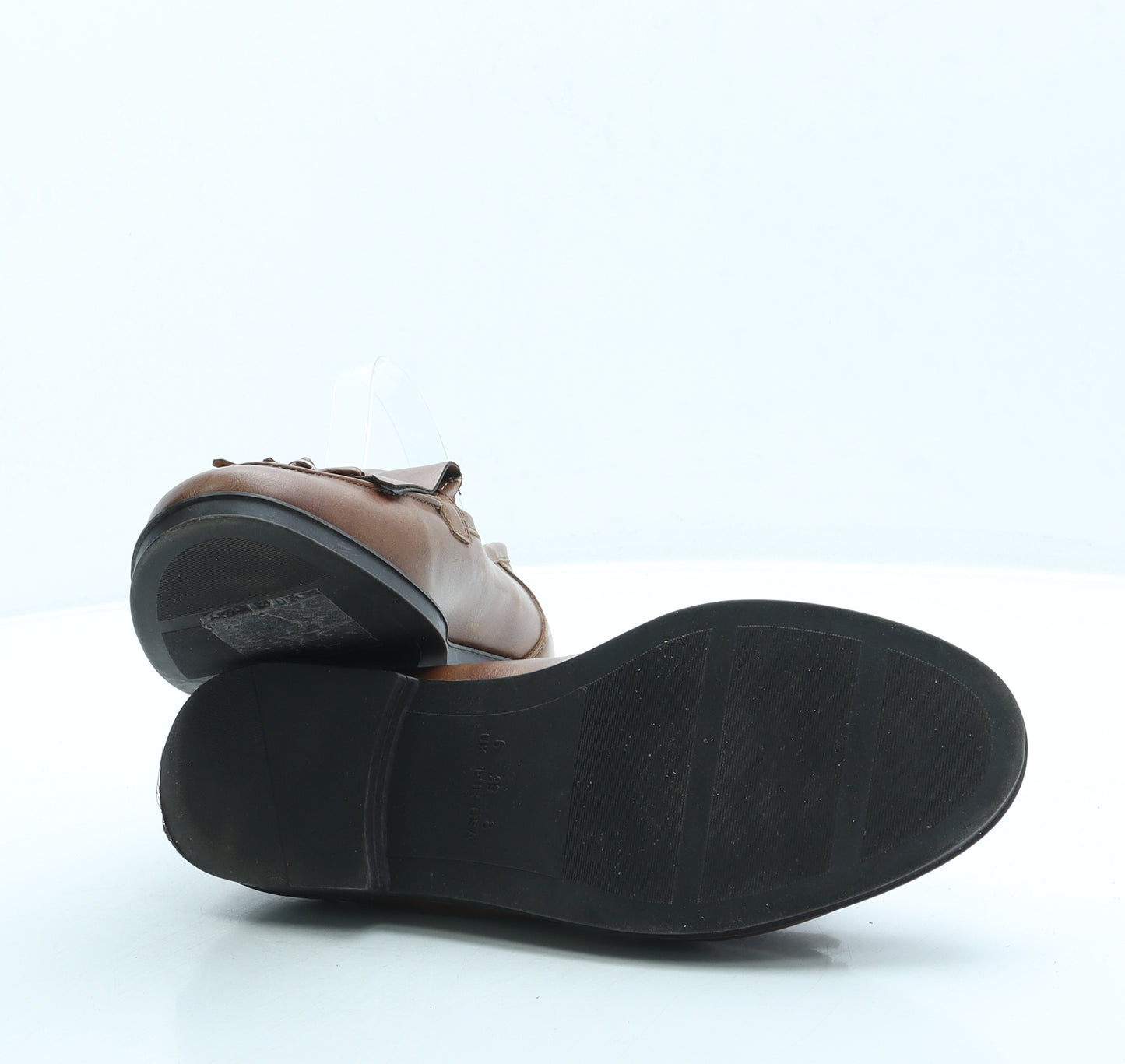 Primark Womens Brown Leather Loafer Flat UK 6 39 US 8