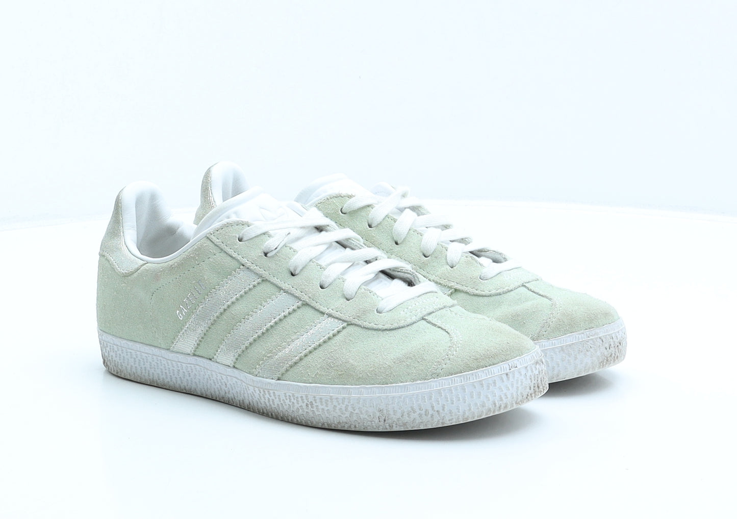 adidas Womens Green Striped Suede Trainer UK 4 - Gazelle