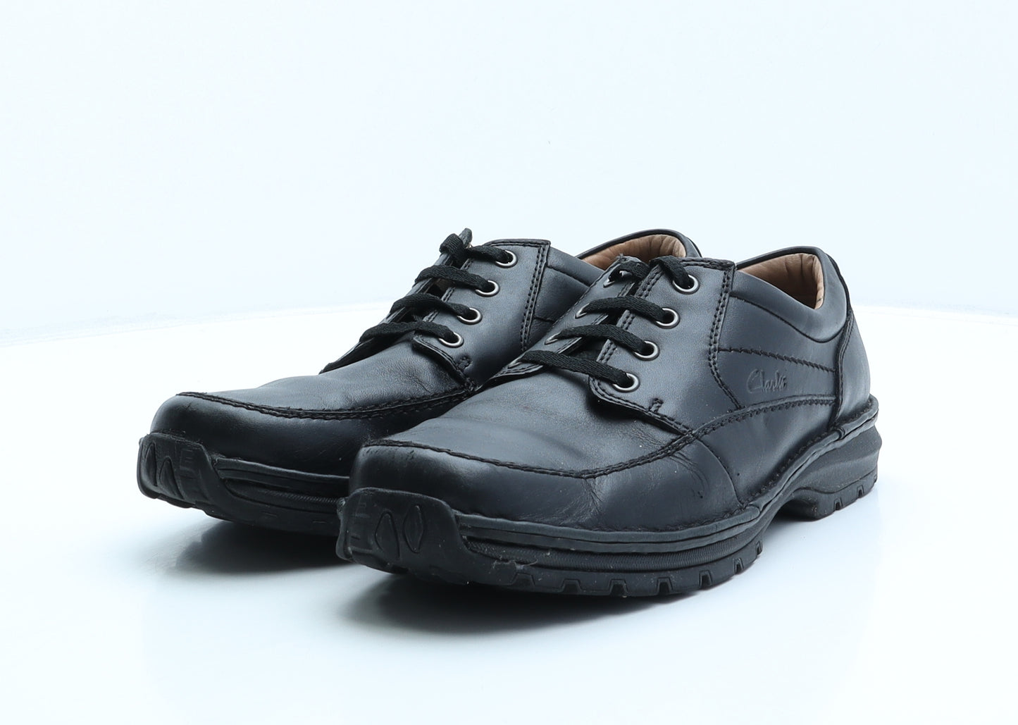 Clarks Mens Black Leather Boat Shoe Casual UK 8 42