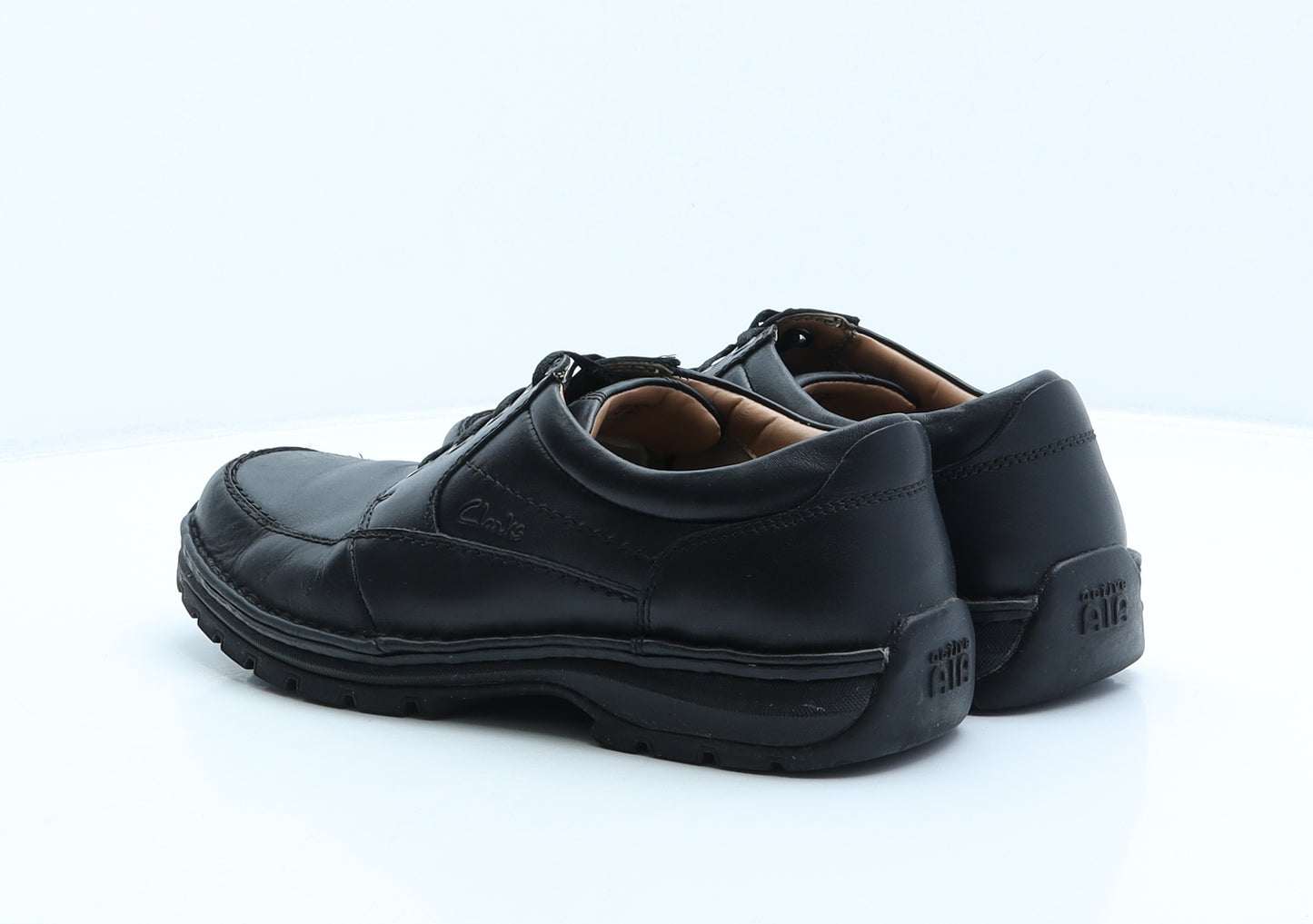 Clarks Mens Black Leather Boat Shoe Casual UK 8 42