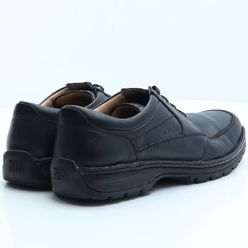 Clarks Mens Black Leather Boat Shoe Casual UK 8 42