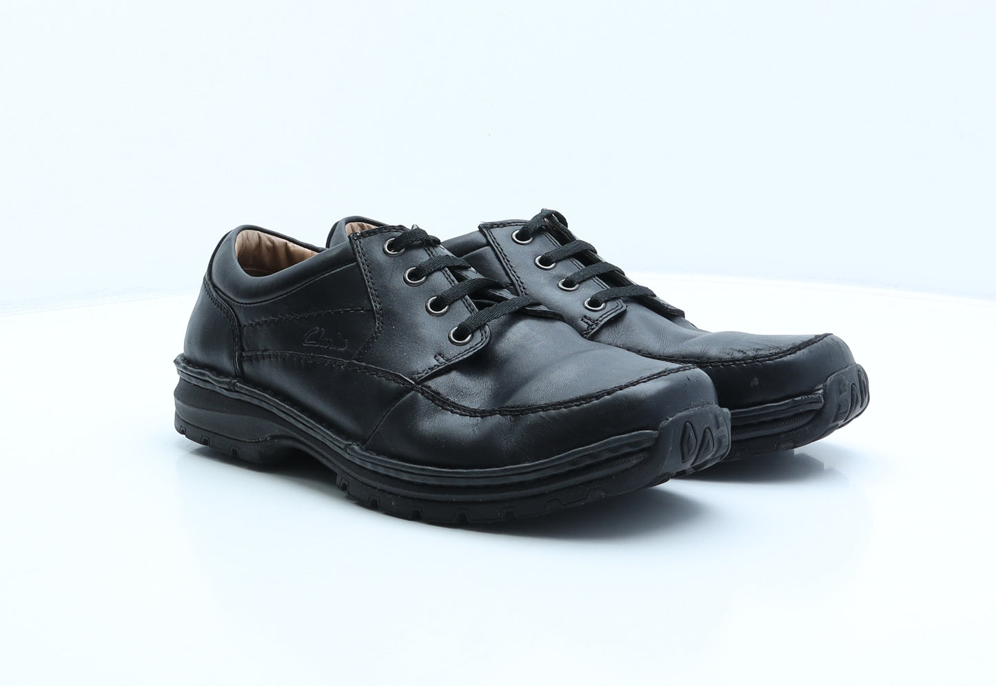 Clarks Mens Black Leather Boat Shoe Casual UK 8 42