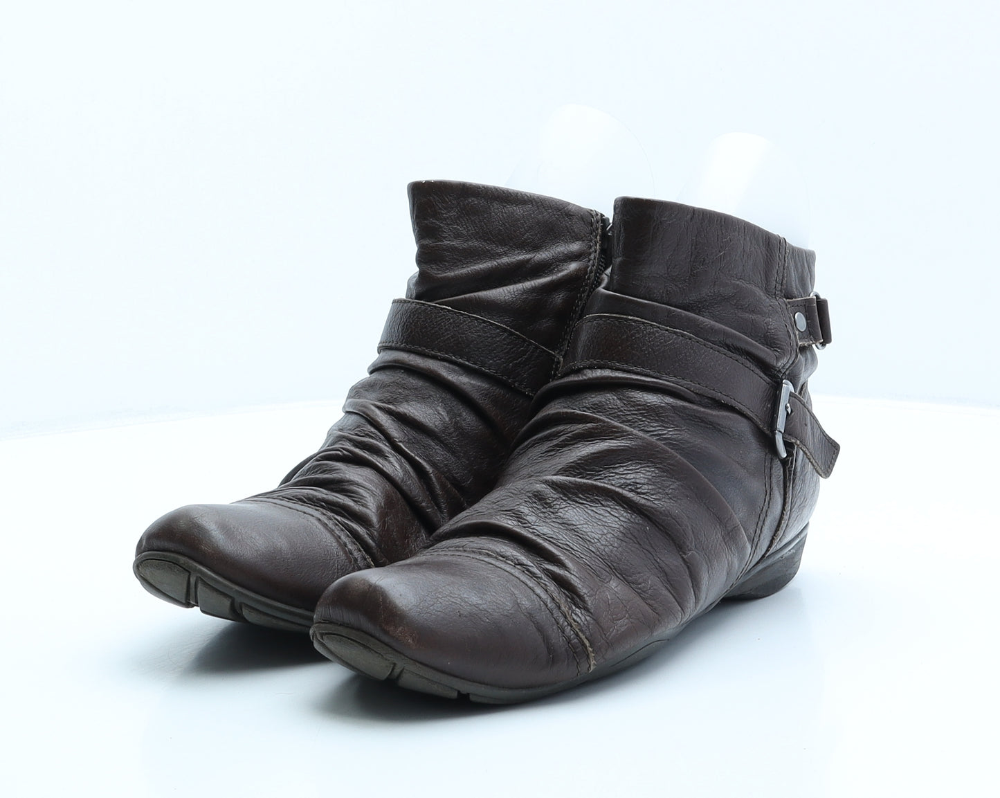 FootGlove Womens Brown Leather Biker Boot UK 7.5