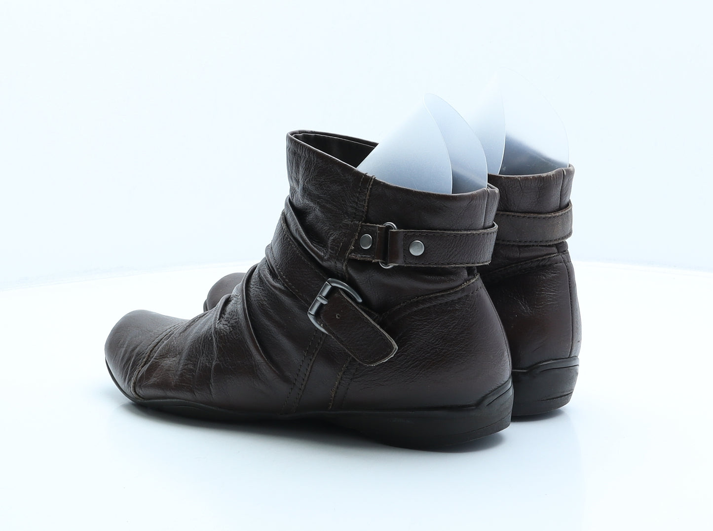 FootGlove Womens Brown Leather Biker Boot UK 7.5
