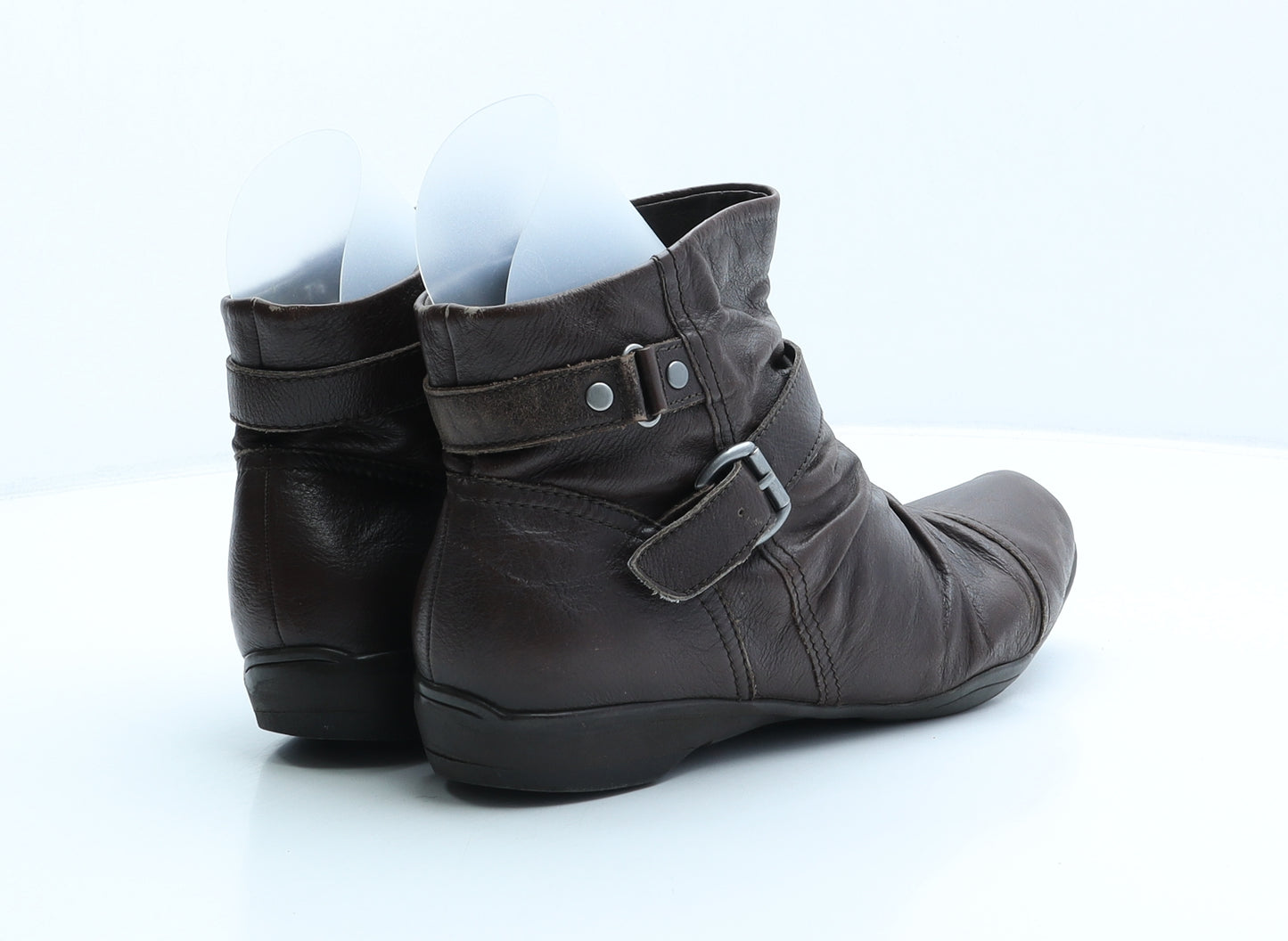 FootGlove Womens Brown Leather Biker Boot UK 7.5