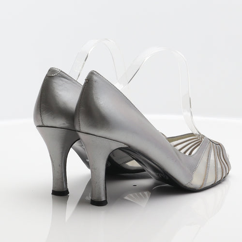 Orlando Womens Silver Leather Court Heel UK 8