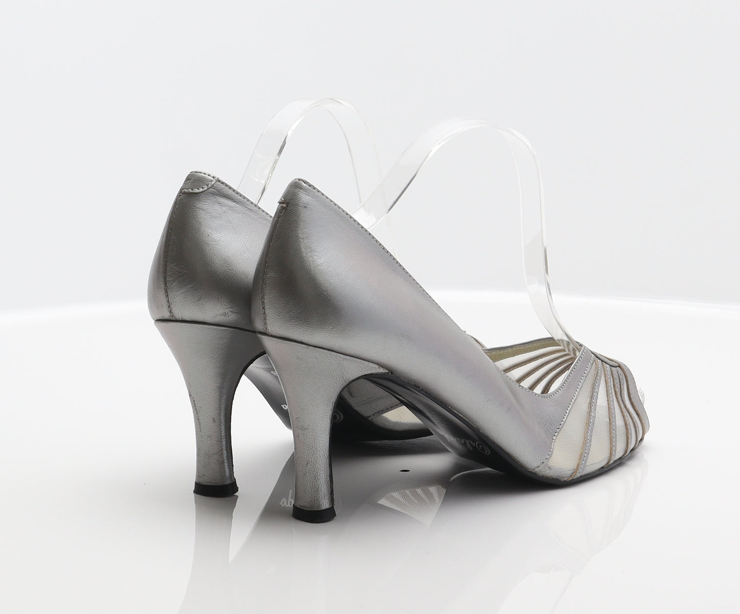 Orlando Womens Silver Leather Court Heel UK 8