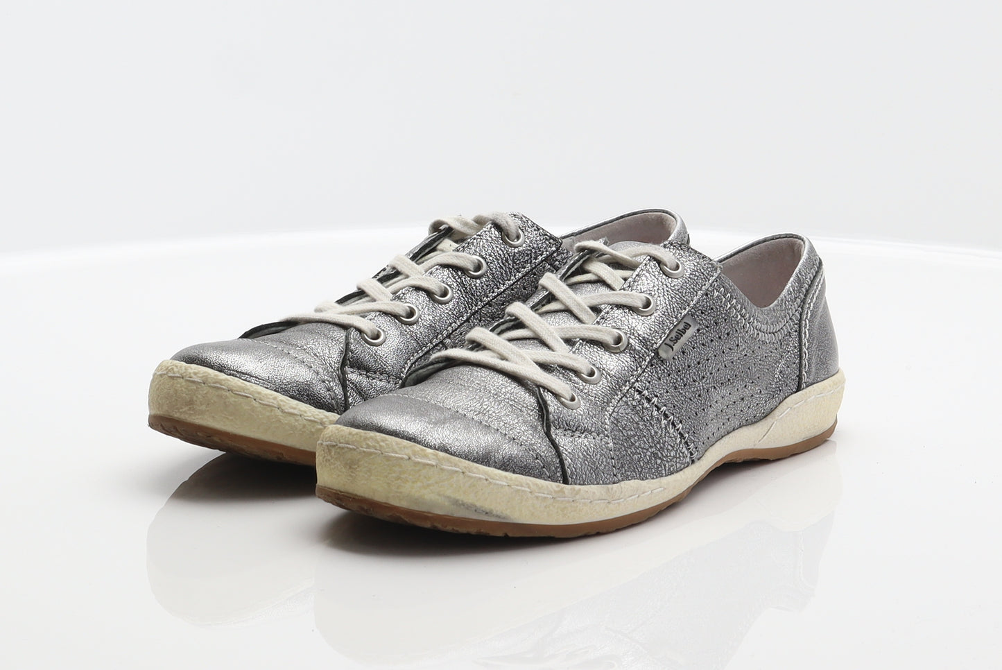 Josef Seibel Womens Silver Spotted Leather Trainer UK 5 38