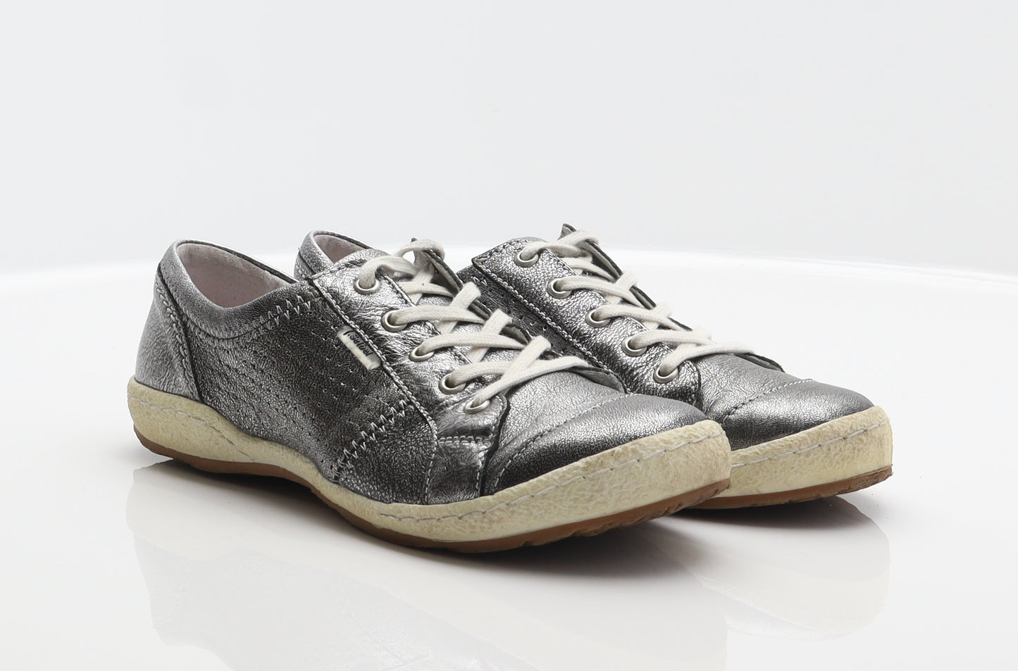 Josef Seibel Womens Silver Spotted Leather Trainer UK 5 38