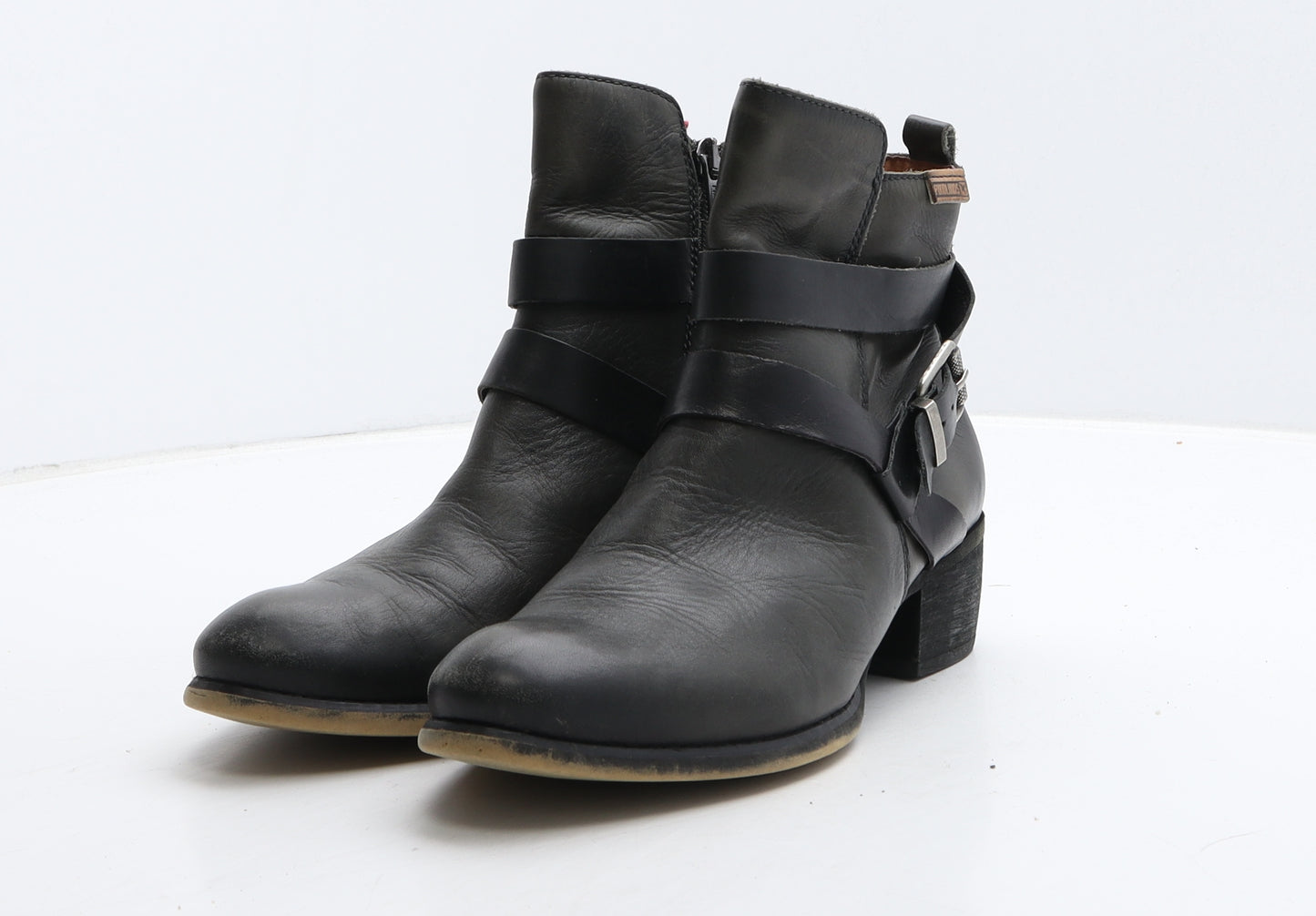 Pikolinos Womens Black Leather Biker Boot UK 5 38