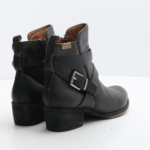 Pikolinos Womens Black Leather Biker Boot UK 5 38