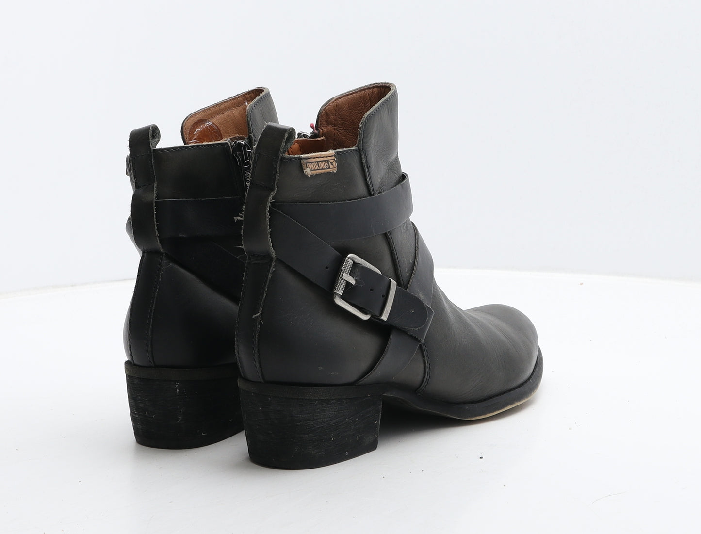 Pikolinos Womens Black Leather Biker Boot UK 5 38