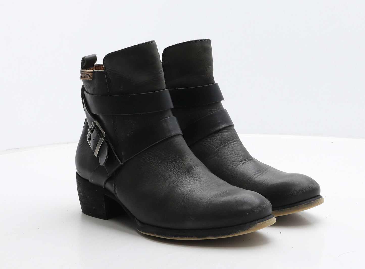 Pikolinos Womens Black Leather Biker Boot UK 5 38