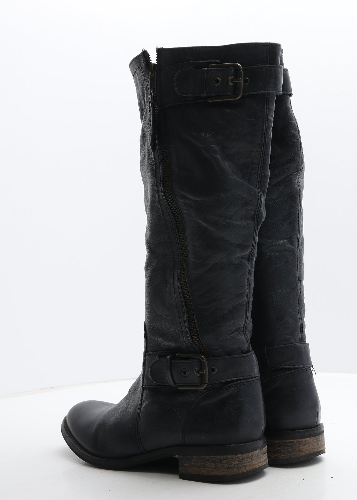 RJR.John Rocha Womens Black Leather Slip On Boot UK 5