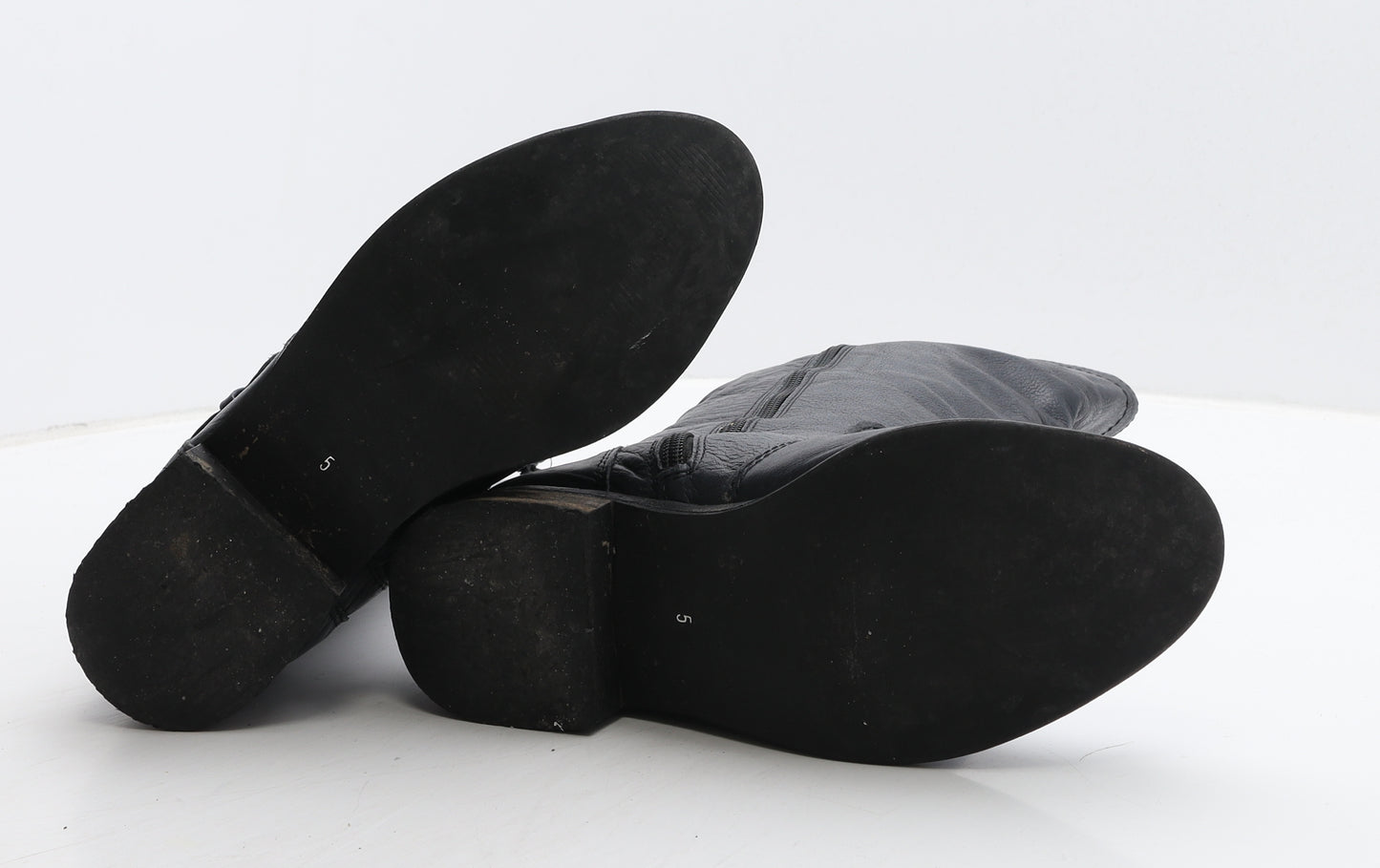 RJR.John Rocha Womens Black Leather Slip On Boot UK 5