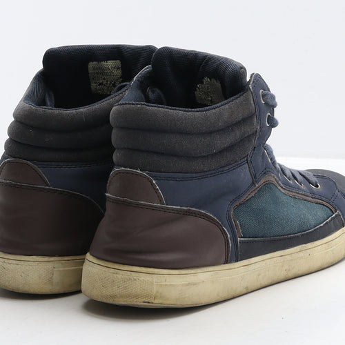 Peacocks Mens Black Leather Trainer Casual UK 9 43