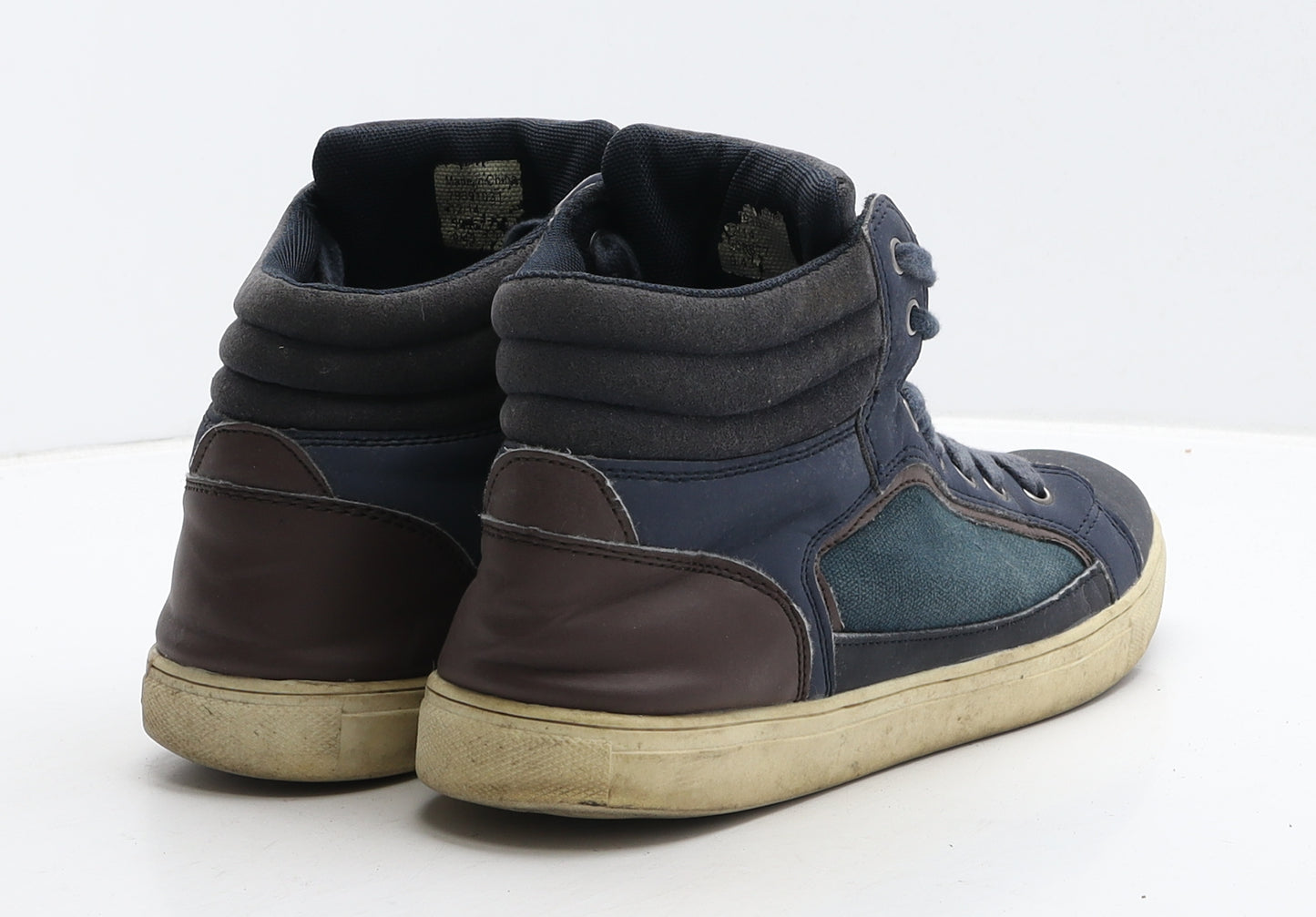 Peacocks Mens Black Leather Trainer Casual UK 9 43