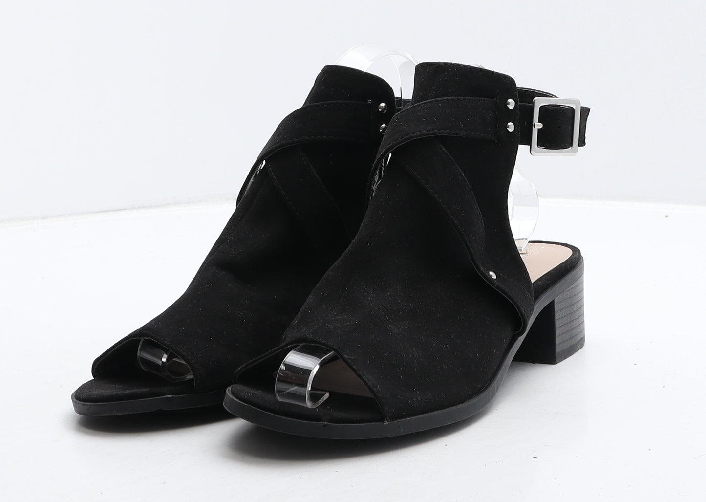 Primark Womens Black Suede Mule Heel UK 6 39