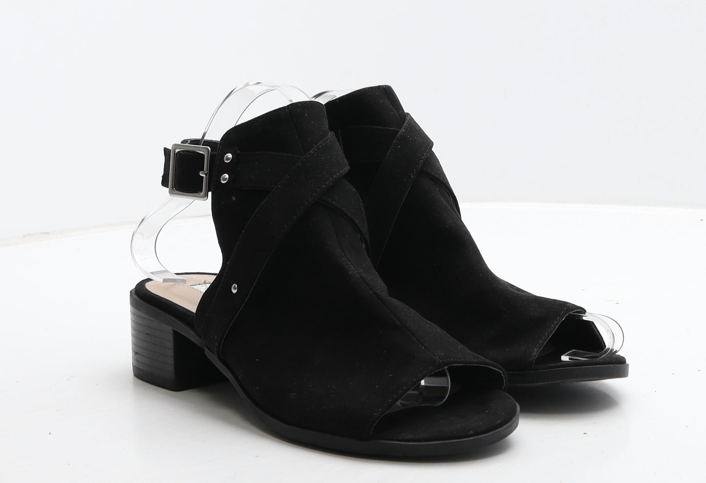 Primark Womens Black Suede Mule Heel UK 6 39