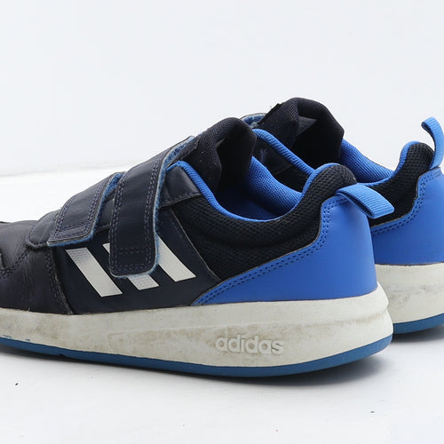adidas Boys Blue Striped Leather Trainer UK 4 36.5