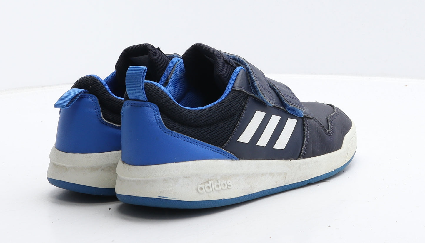 adidas Boys Blue Striped Leather Trainer UK 4 36.5