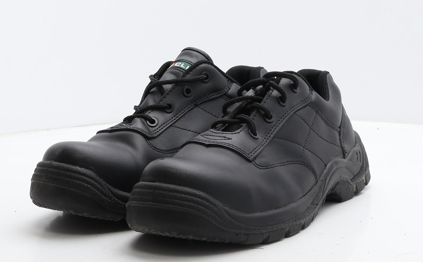 Click Mens Black Leather Trainer UK 10 44 - Work Wear