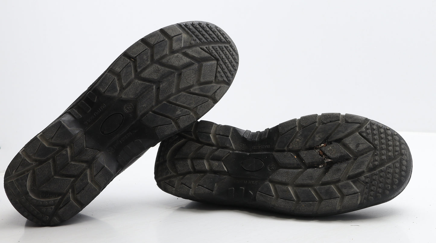 Click Mens Black Leather Trainer UK 10 44 - Work Wear