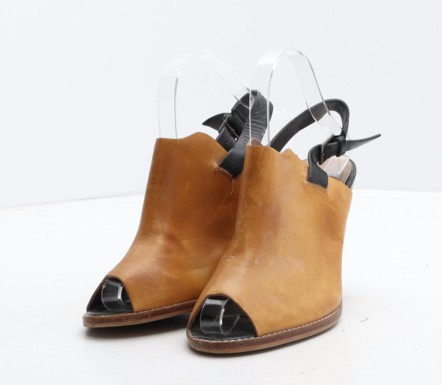 Clarks Womens Brown Leather Mule Heel UK 4