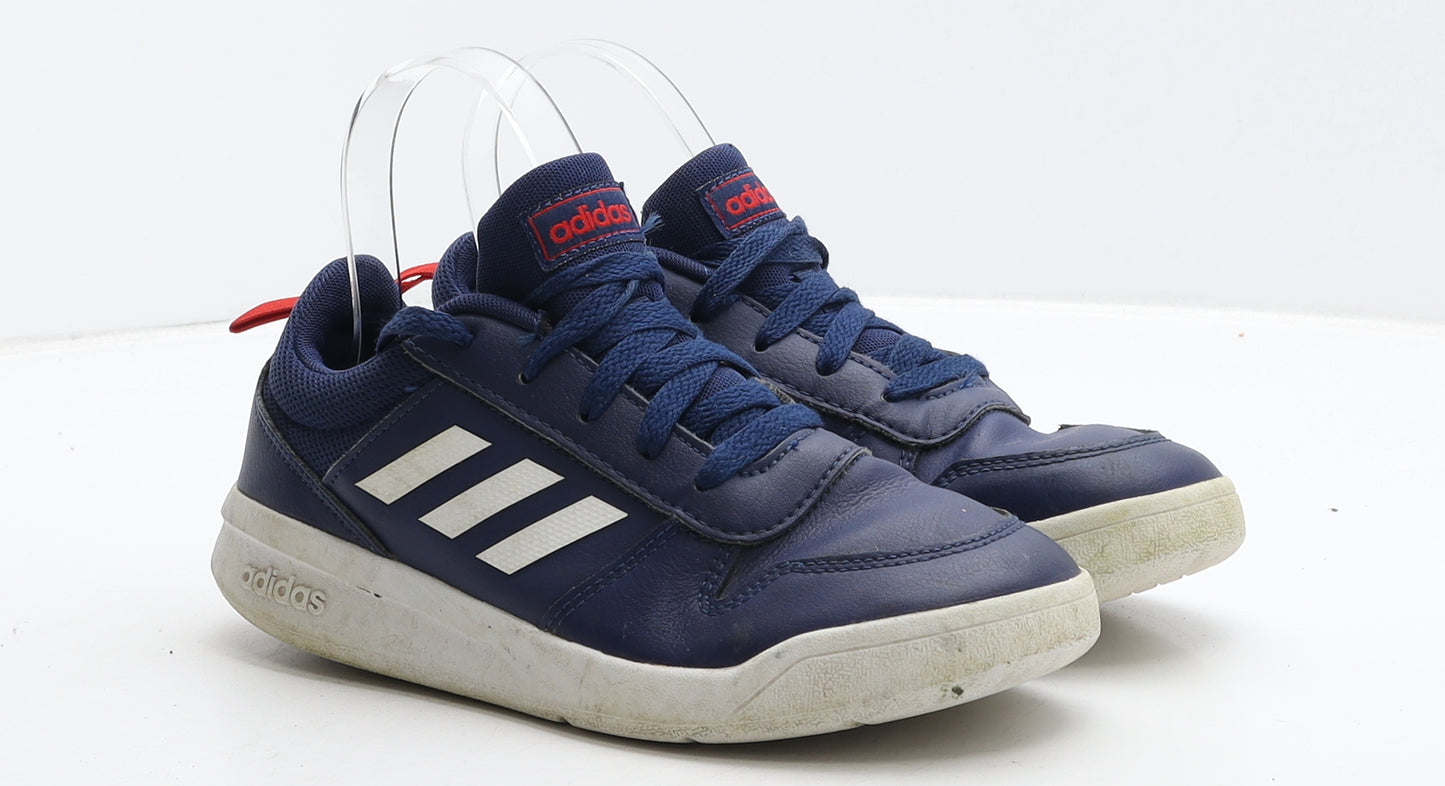 adidas Boys Blue Leather Trainer UK 2.5 35.5