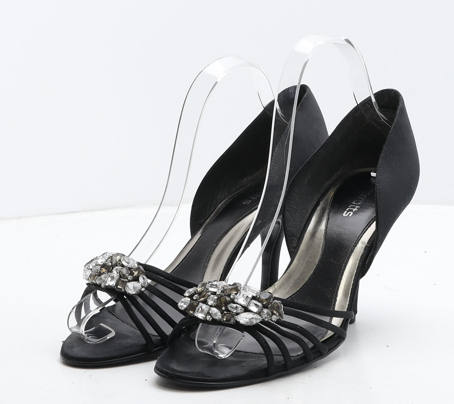 Borratts Womens Black Leather D'Orsay Heel UK 5 38
