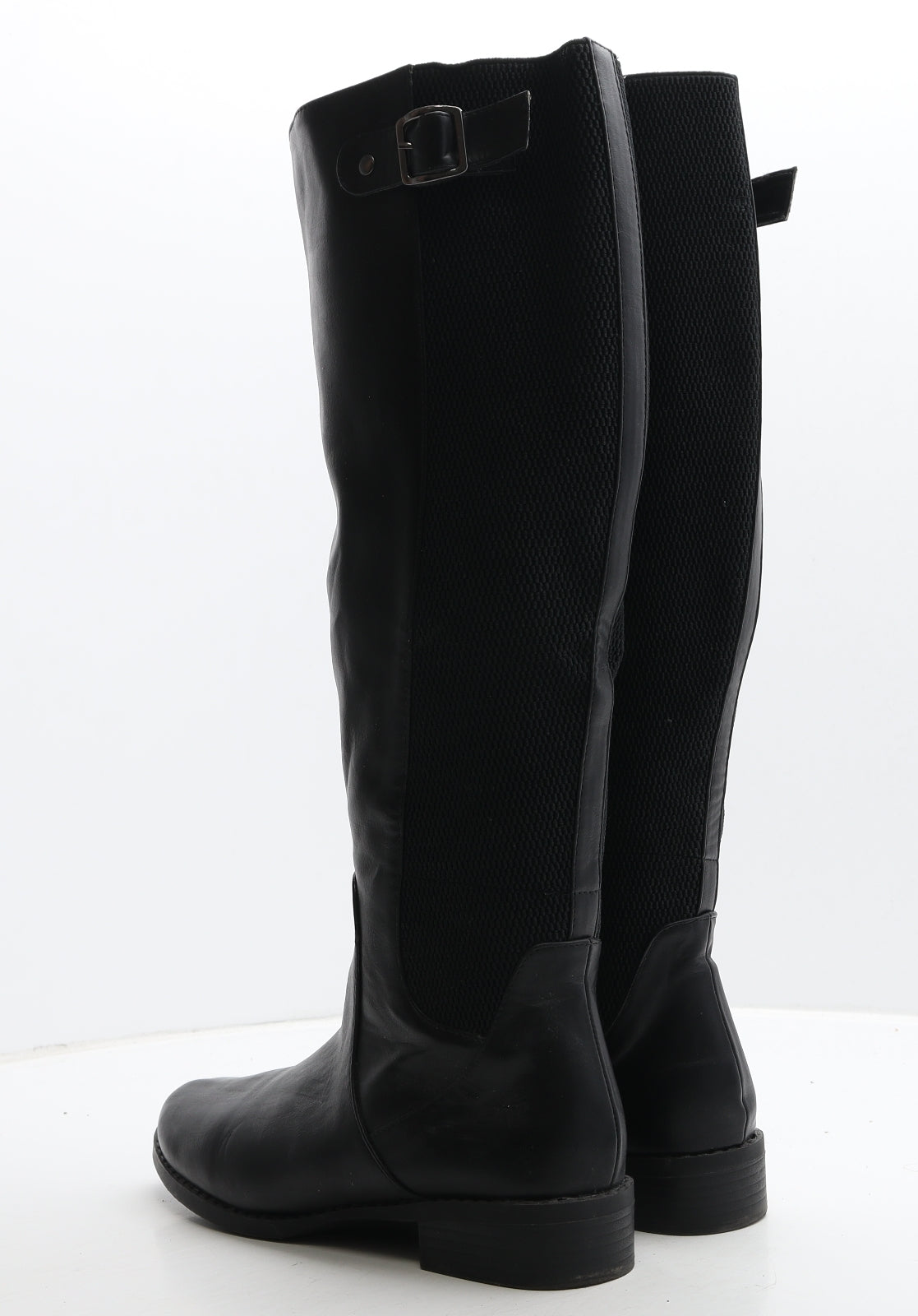 Preworn Womens Black Leather Slip On Boot UK 6 39