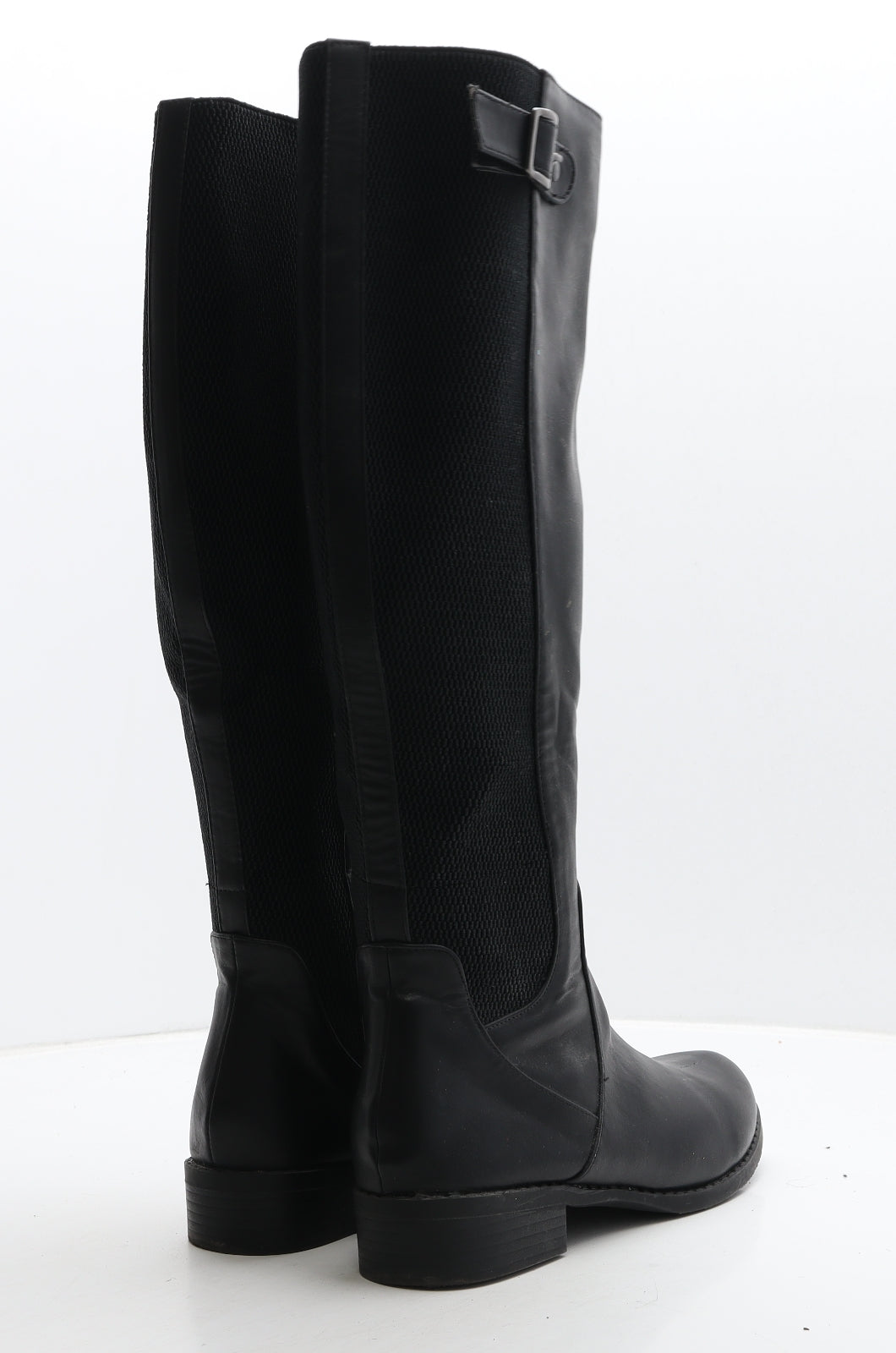 Preworn Womens Black Leather Slip On Boot UK 6 39
